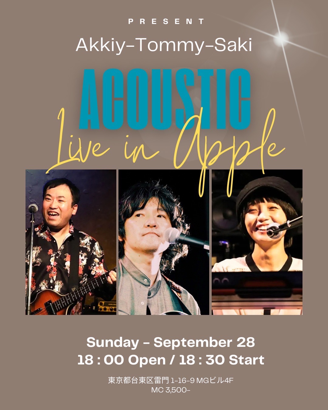 アッキー・トミー・サキ Live in Apple