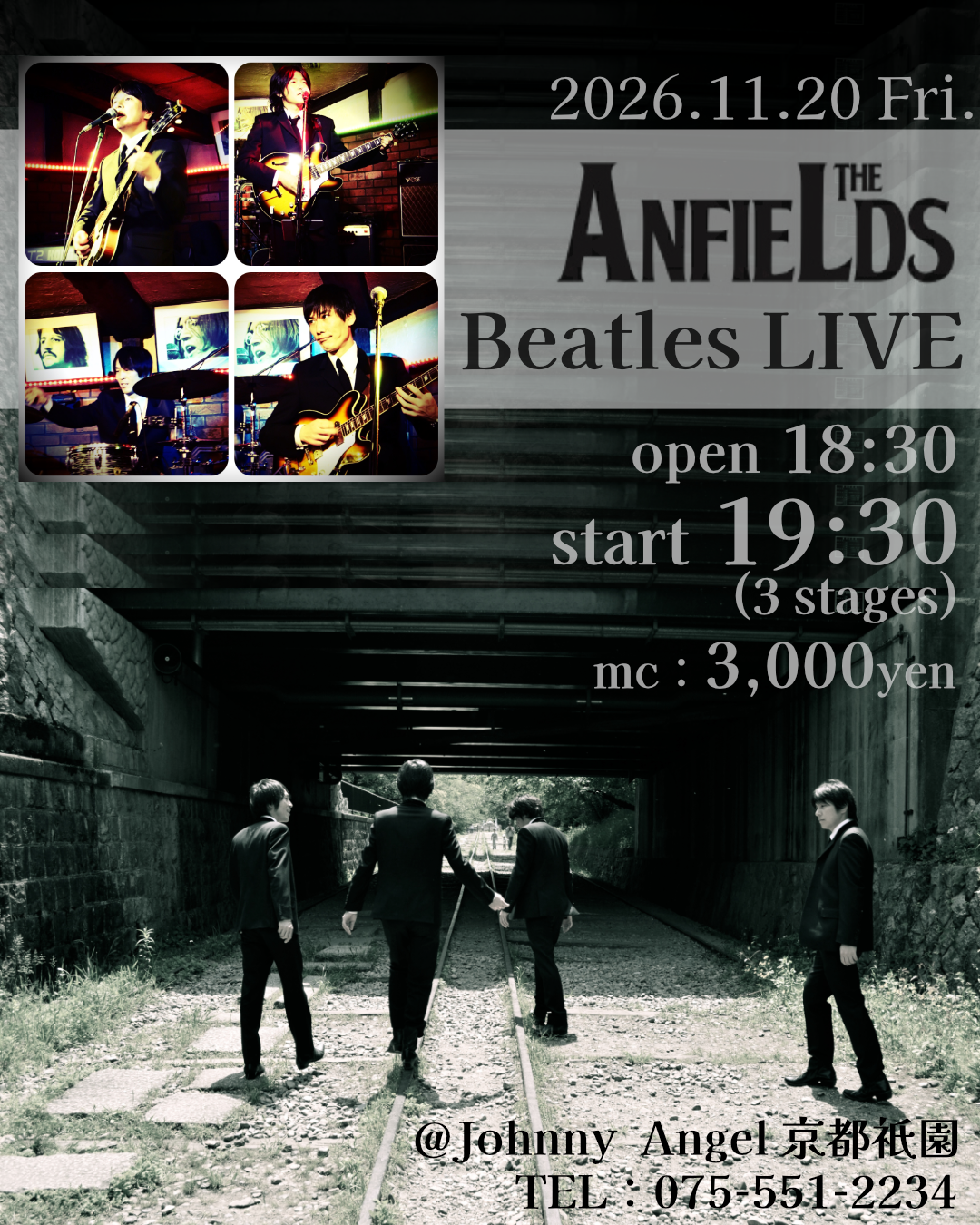 アンフィールズ BEATLES LIVE@Johnny Angel Kyoto